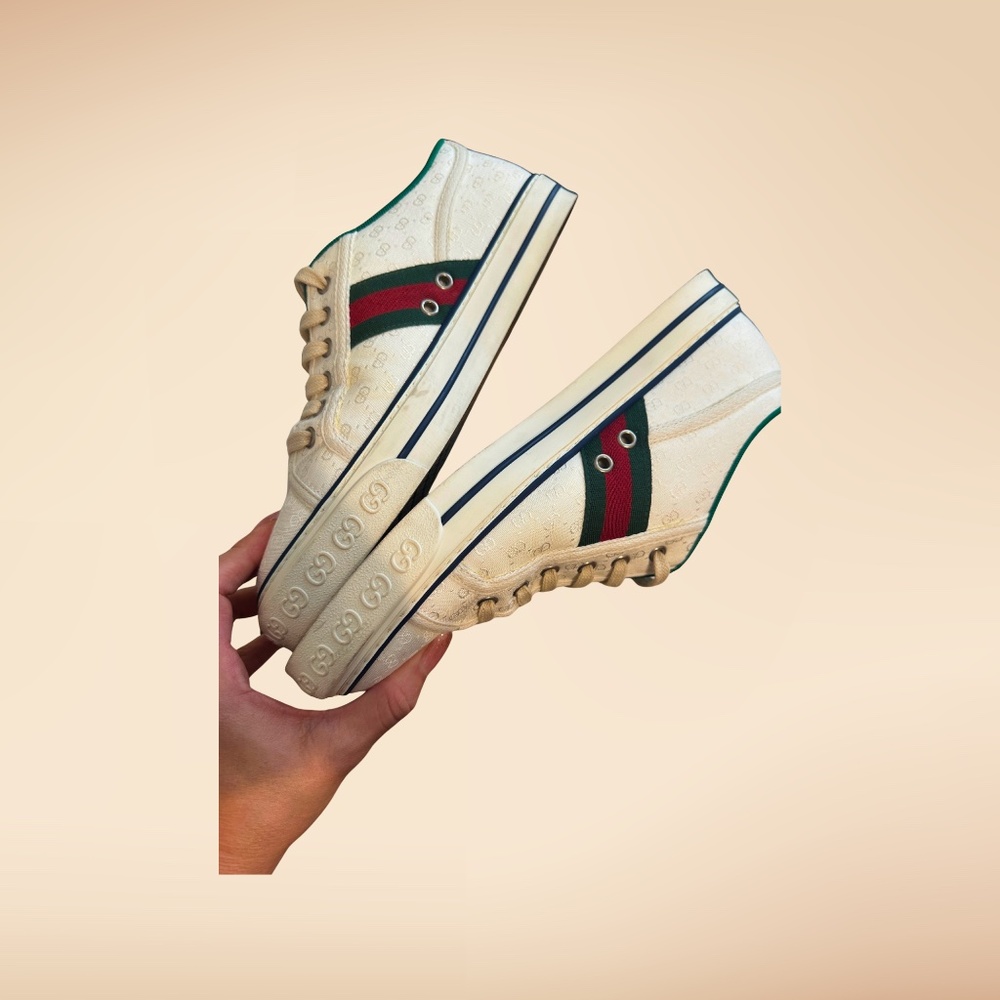 ✨Men's Gucci Tennis 1977 GG Canvas Sneakers – Size 8.5 G With Box & Dust Bags ✨